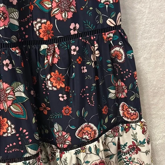 Eliza J Navy and Pink. Floral Ruffled Tiered Sundress - Picture 10 of 10